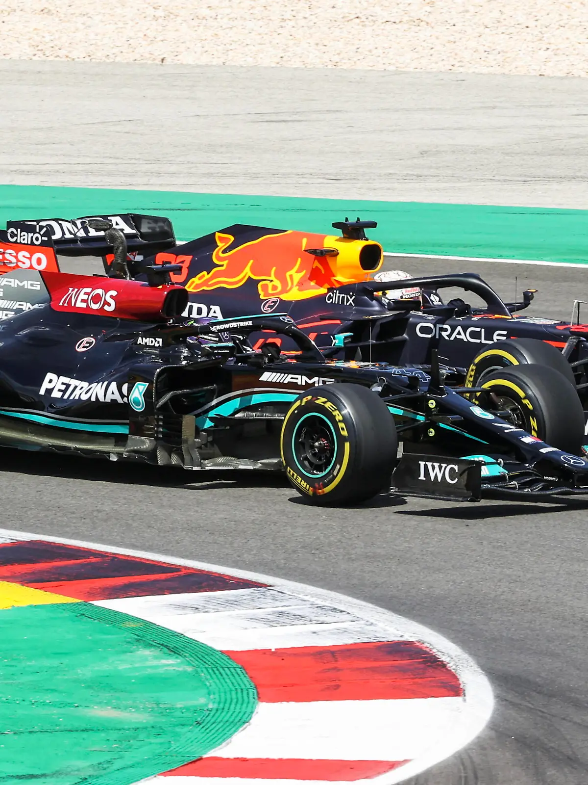  44 Lewis Hamilton GBR, Mercedes-AMG Petronas F1 Team, 33 Max Verstappen NED, Red Bull Racing, F1 Grand Prix of Portugal at Autodromo Internacional do Algarve on May 2, 2021 in Portimao, Portugal. Photo by HOCH ZWEI Portimao Portugal *** 44 Lewis Hamilton GBR, Mercedes AMG Petronas F1 Team , 33 Max Verstappen NED, Red Bull Racing , F1 Grand Prix of Portugal at Autodromo Internacional do Algarve on May 2, 2021 in Portimao, Portugal Photo by HOCH ZWEI Portimao Portugal 