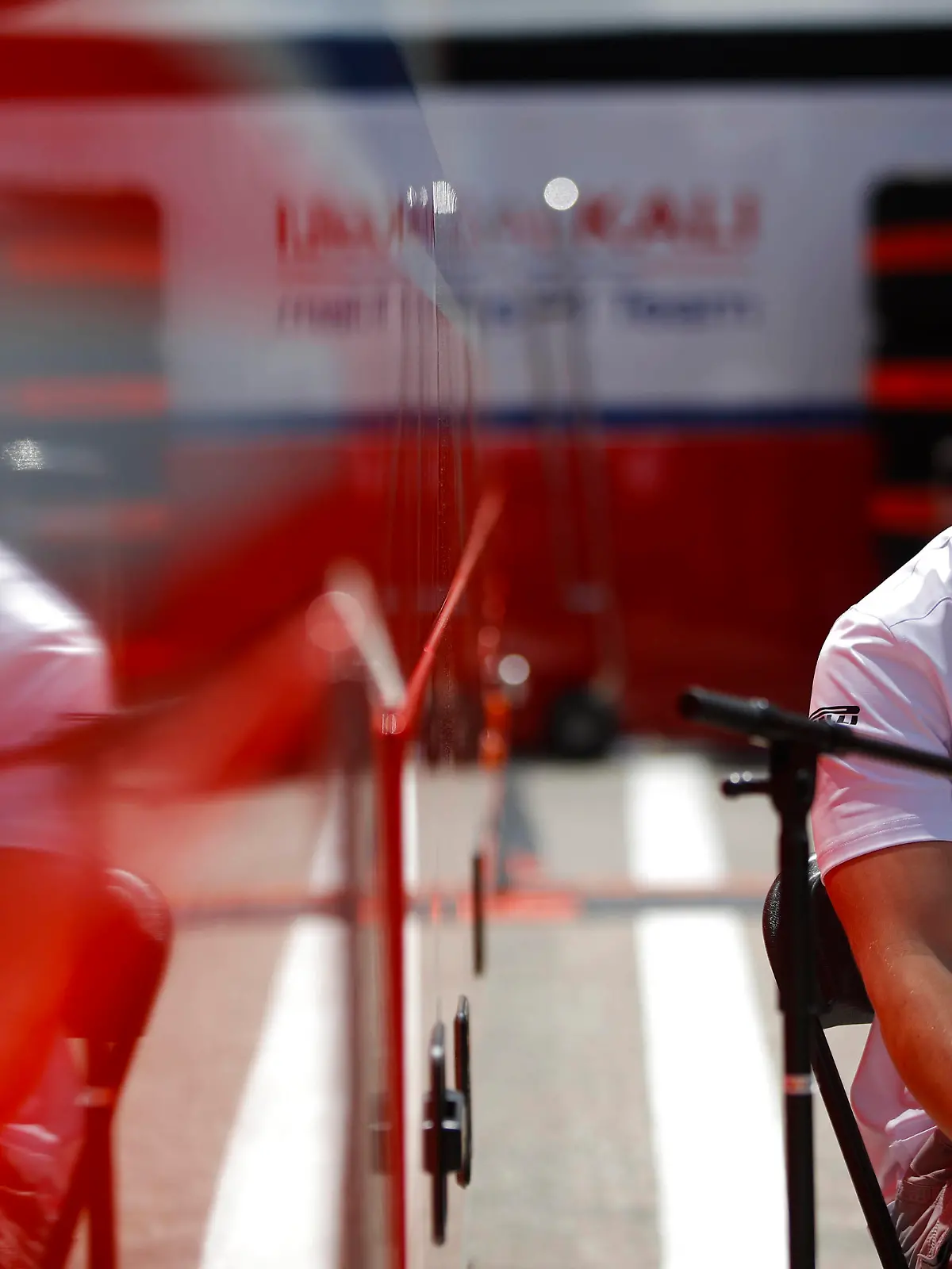  Formula 1 2021: Spanish GP CIRCUIT DE BARCELONA-CATALUNYA, SPAIN - MAY 06: Nikita Mazepin, Haas F1, is interviewed by RTL during the Spanish GP at Circuit de Barcelona-Catalunya on Thursday May 06, 2021 in Barcelona, Spain. Photo by Zak Mauger / LAT Images Images PUBLICATIONxINxGERxSUIxAUTxHUNxONLY GP2104_111822_56I5249