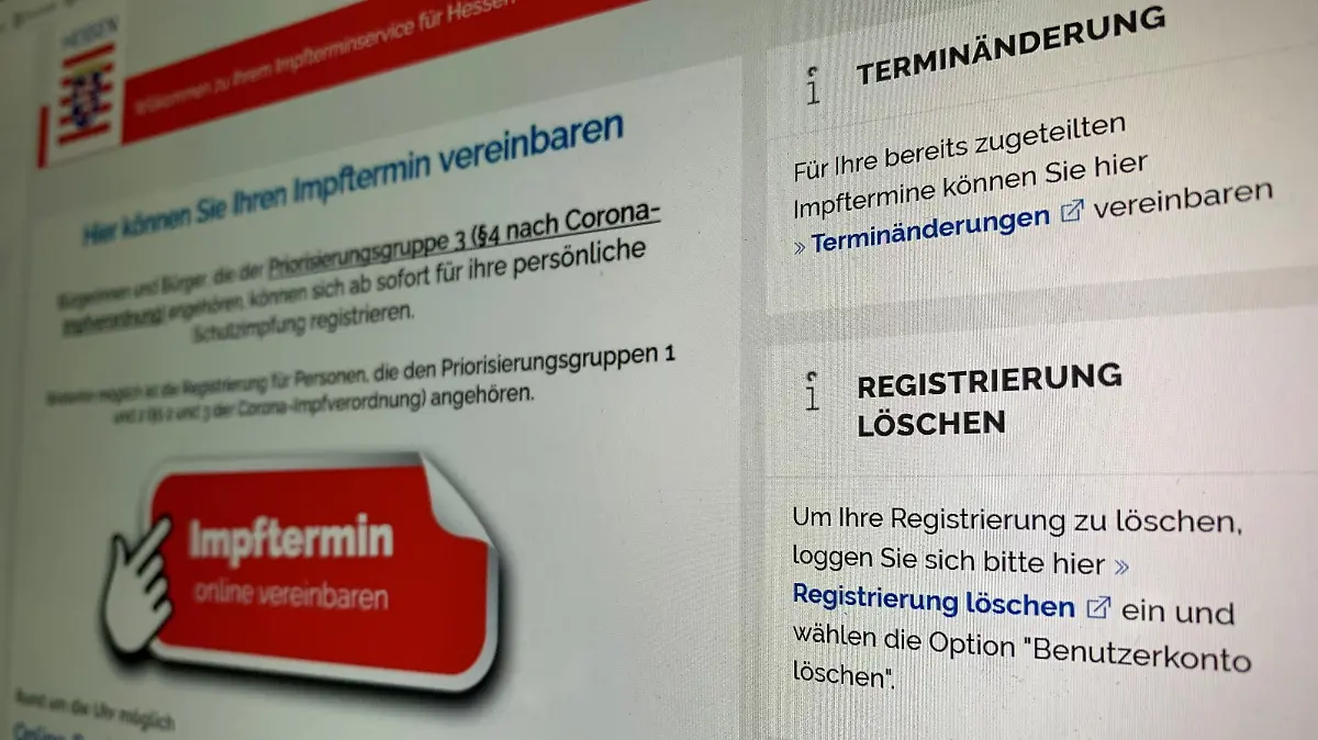 Der Impfterminservice in Hessen ermöglicht auch die Absage registrierter Impftermine.