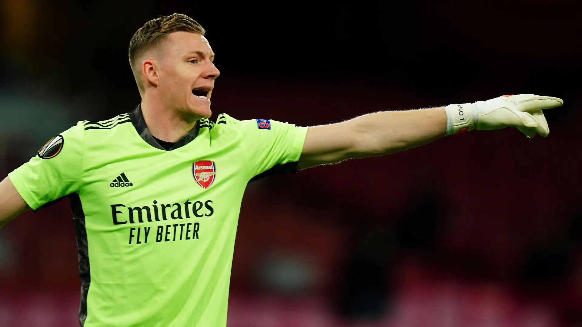  Mandatory Credit: Photo by Javier Garcia/BPI/Shutterstock 11849358dr Arsenal goalkeeper Bernd Leno Arsenal v Slavia Prague, UEFA Europa League, Quarter Final, First Leg, Football, Emirates Stadium, London, UK - 08 Apr 2021 EDITORIAL USE ONLY No use with unauthorised audio, video, data, fixture lists, club/league logos or live services. Online in-match use limited to 120 images, no video emulation. No use in betting, games or single club/league/player publications. Arsenal v Slavia Prague, UEFA Europa League, Quarter Final, First Leg, Football, Emirates Stadium, London, UK - 08 Apr 2021 EDITORIAL USE ONLY No use with unauthorised audio, video, data, fixture lists, club/league logos or live services. Online in-match use limited to 120 images, no video emulation. No use in betting, games or single club/league/player publications. PUBLICATIONxINxGERxSUIxAUTXHUNxGRExMLTxCYPxROMxBULxUAExKSAxONLY Copyright: xJavierxGarcia/BPI/Shutterstockx 11849358dr