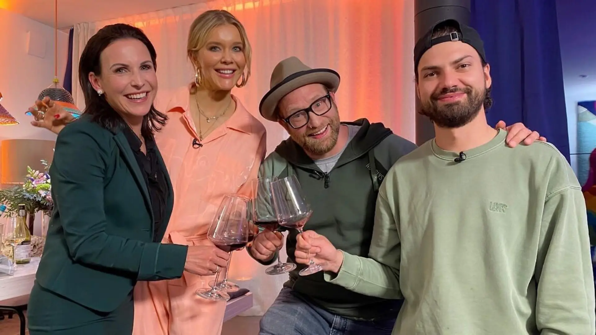 V.l.: Sabrina Mockenhaupt, Laura Karasek, Gregor Meyle, Jimi Blue Ochsenknecht