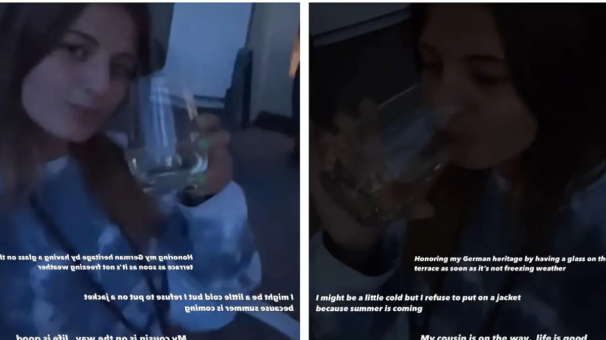 Luna Schweiger genehmigt sich ein Weinchen in Washington.