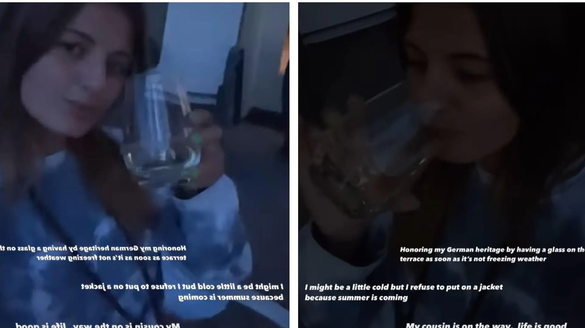 Luna Schweiger genehmigt sich ein Weinchen in Washington.