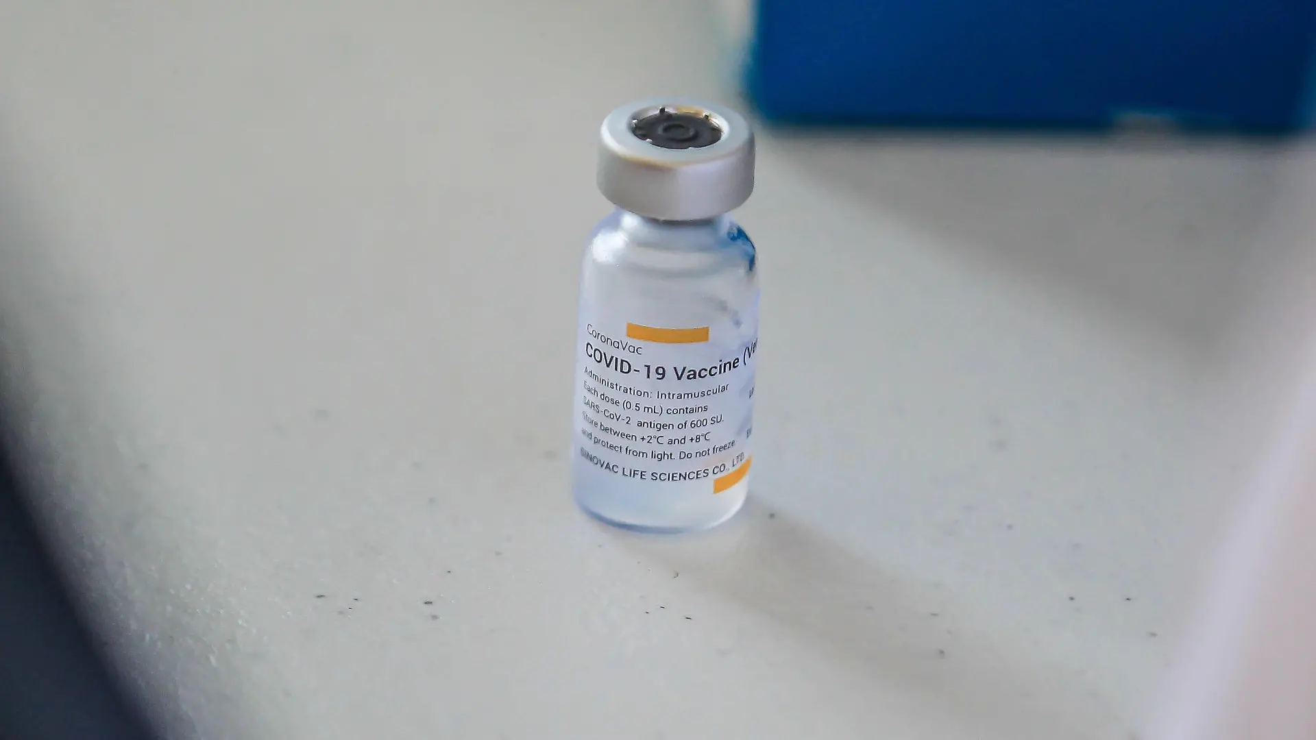 210501 -- MANILA, May 1, 2021 -- A vial of the Sinovac COVID-19 vaccine is seen at a vaccination site in Manila, the Philippines on May 1, 2021. PHILIPPINES-MANILA-COVID-19-VACCINATION RouellexUmali PUBLICATIONxNOTxINxCHN