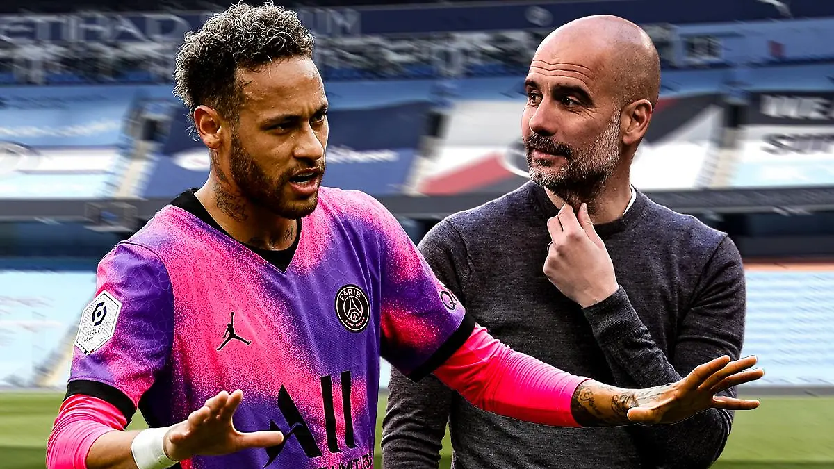Neymar (l.) und Pep Guardiola