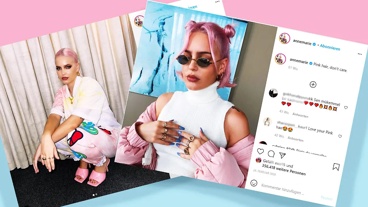 Sängerin Anne-Marie trägt gerne Pastell-Pink.