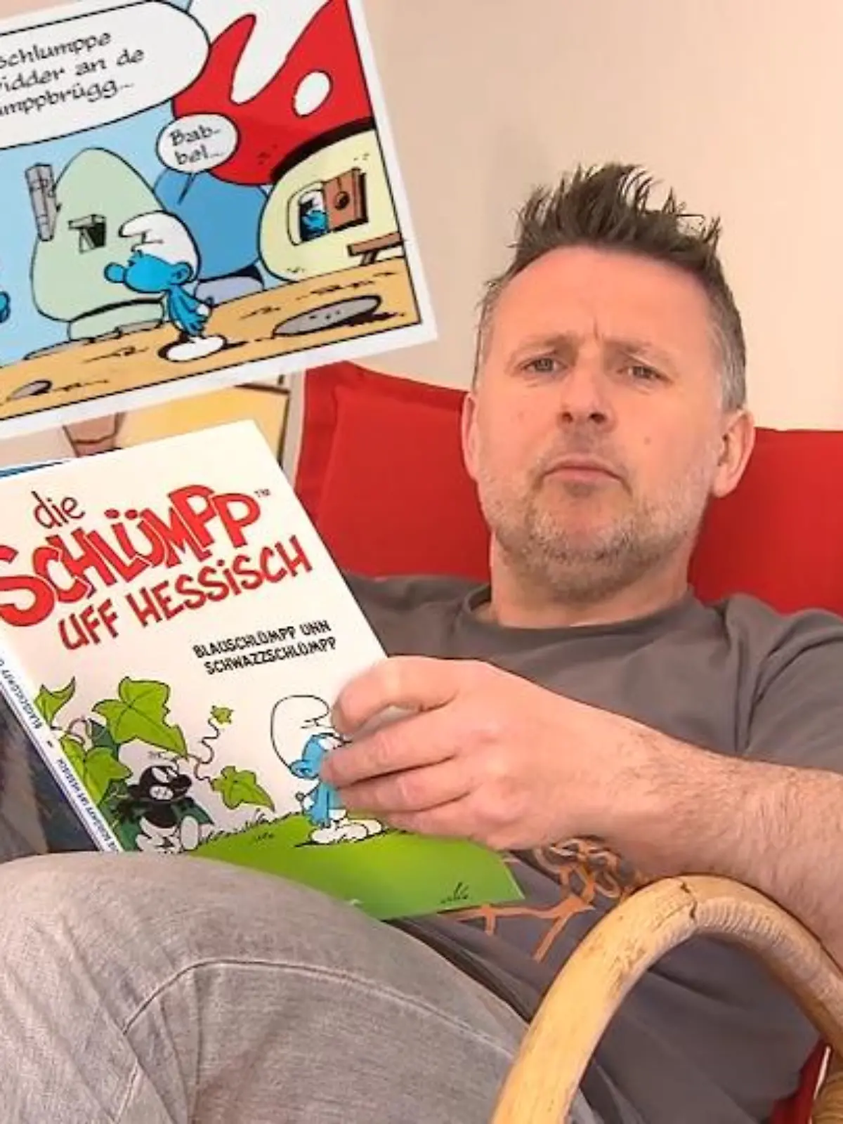Hessischer Lokalpatriotismus kennt keine Grenzen: Sobald gebabbelt wird, fühlen wir uns wohl. Das hat sich auch Buchautor Sascha Ehlert gedacht und kurzerhand einen hessischen Schlümpfe-Comic geschrieben. Für die Markenrechte an den „Schlümpp“ musste der Niedernhausener ziemlich lange warten. Erstmals kam ihm die Idee vor acht Jahren, nun haben die Lizenzinhaber aus Frankreich endlich ihre Zustimmung gegeben und Sascha Ehlert hat nun seine ganz eigene Version der Schlümpfe veröffentlichen können. Worum es im Comic geht, sehen Sie im Video!