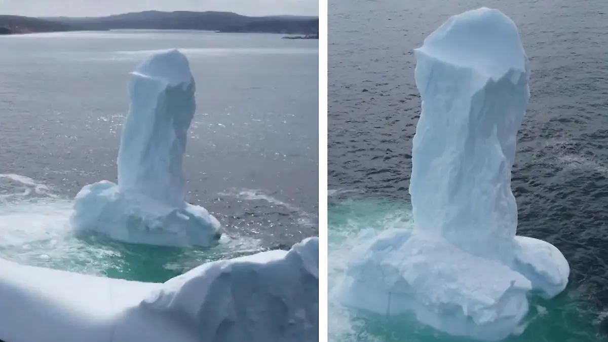 Die Penisspitze des Eisbergs!: Frost-Phallus treibt vor Kanadas Kste