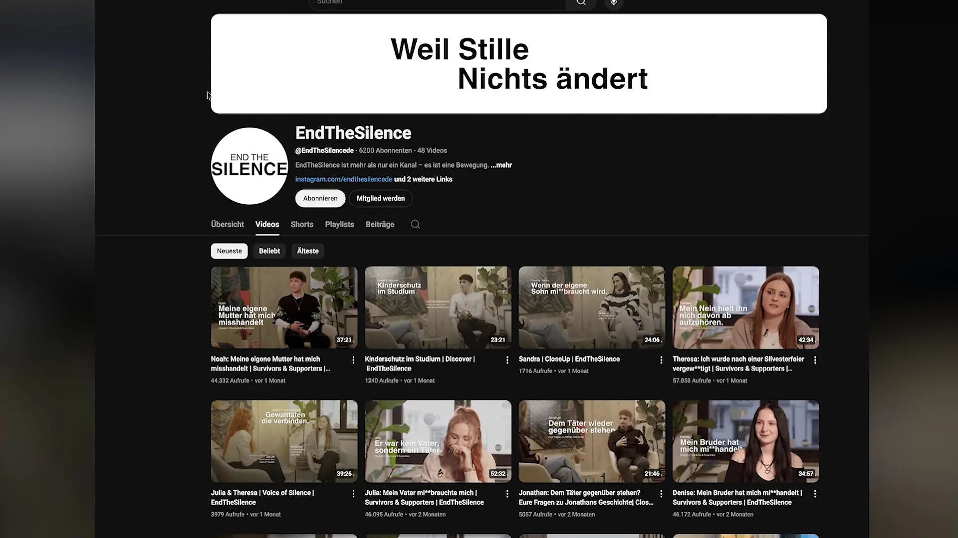 Plattform „EndtheSilence” von Jonathan Drefs