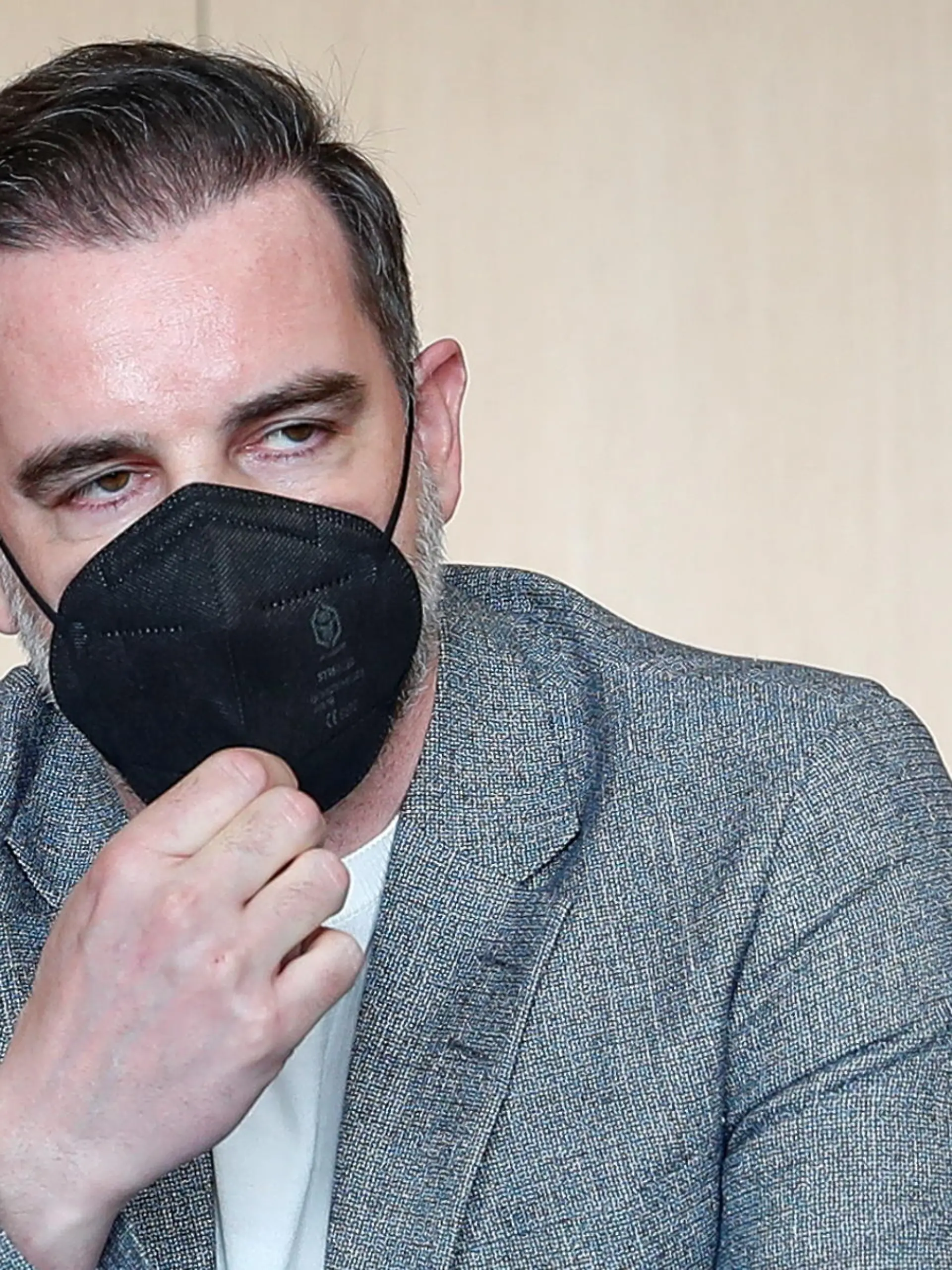 Former soccer player Christoph Metzelder looks on at the beginning of his trial, at a regional court in Duesseldorf, Germany, April 29, 2021.  REUTERS/Wolfgang Rattay/Pool