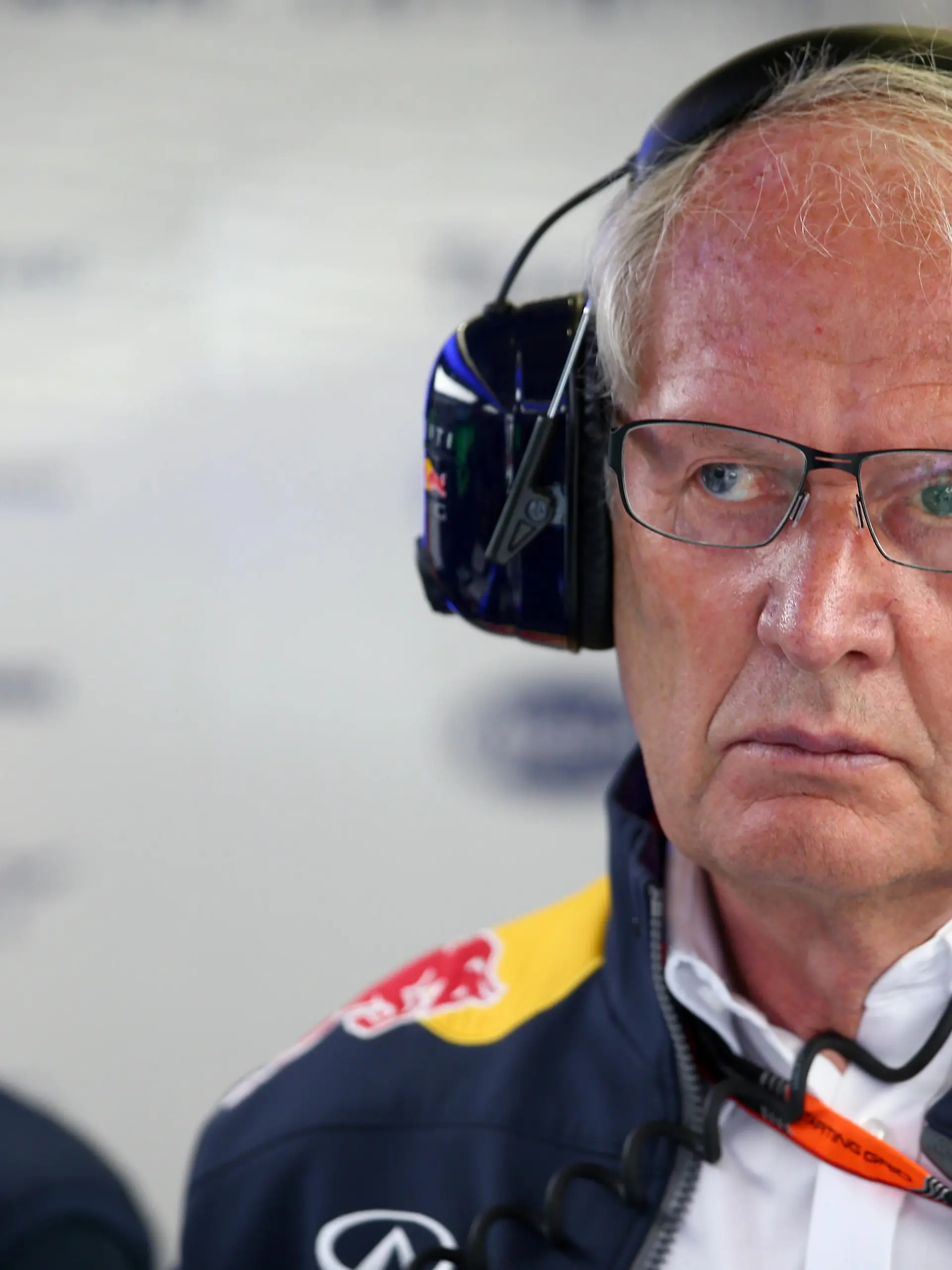 SPIELBERG, AUSTRIA - JUNE 19:  Infiniti Red Bull Racing Team Consultant Dr Helmut Marko looks on in the garage during practice for the Formula One Grand Prix of Austria at Red Bull Ring on June 19, 2015 in Spielberg, Austria.  (Photo by Mark Thompson/Getty Images)