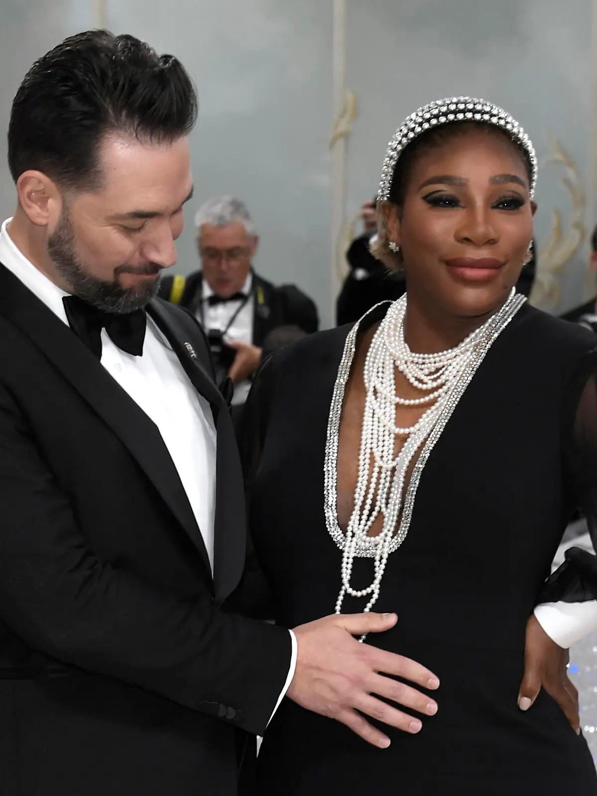 Alexis Ohanian, left, and Serena Williams attend The Metropolitan Museum of Art's Costume Institute benefit gala celebrating the opening of the "Karl Lagerfeld: A Line of Beauty" exhibition on Monday, May 1, 2023, in New York. (Photo by Evan Agostini/Invision/AP)