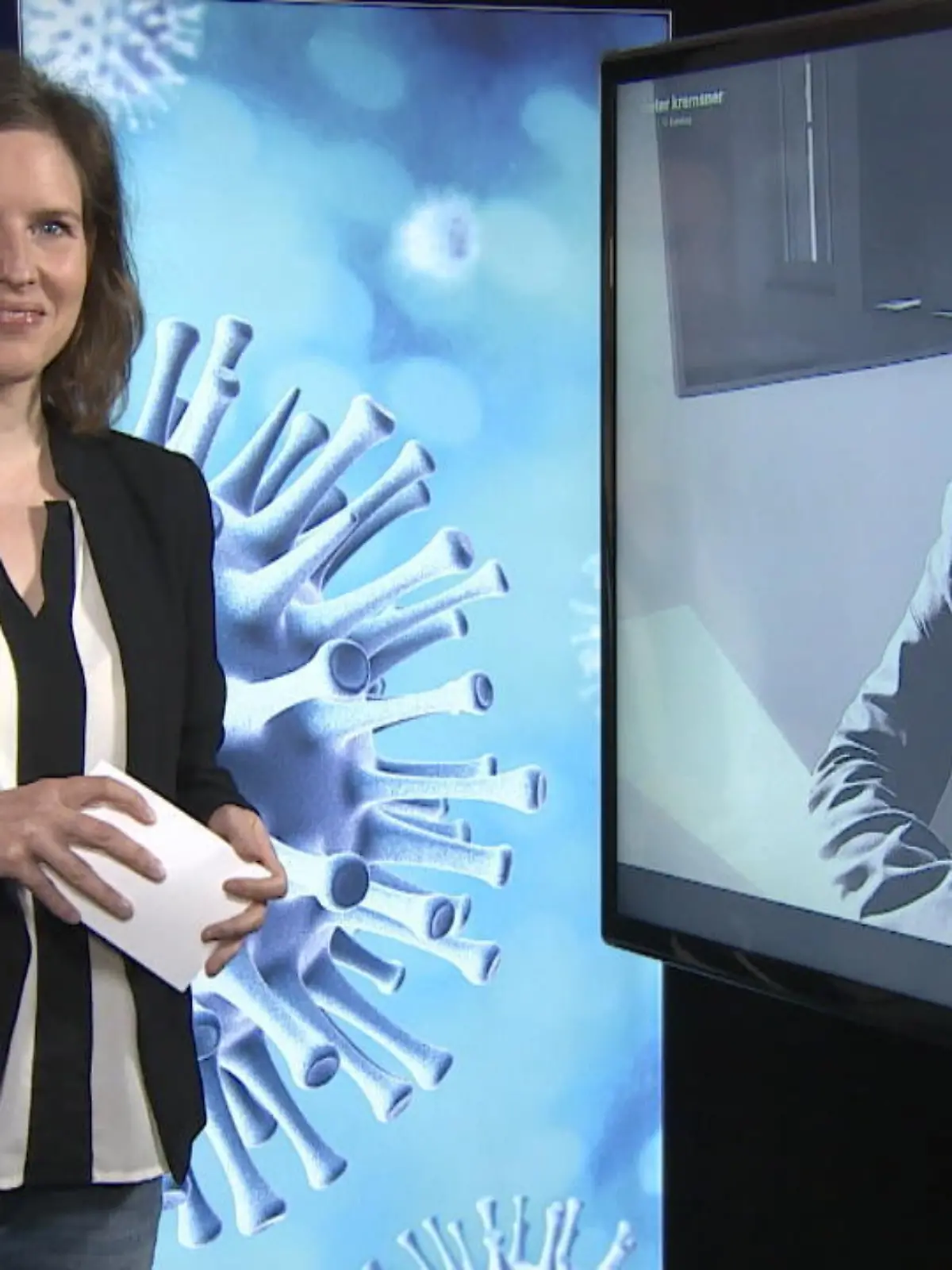 Prof. Dr. Kremsner im Gespräch mit Reporterin Nina Lammers