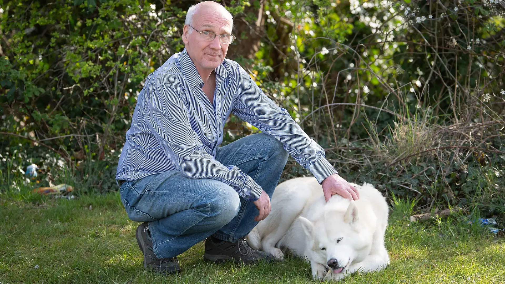 Terry Walsh und sein Husky "Hel"