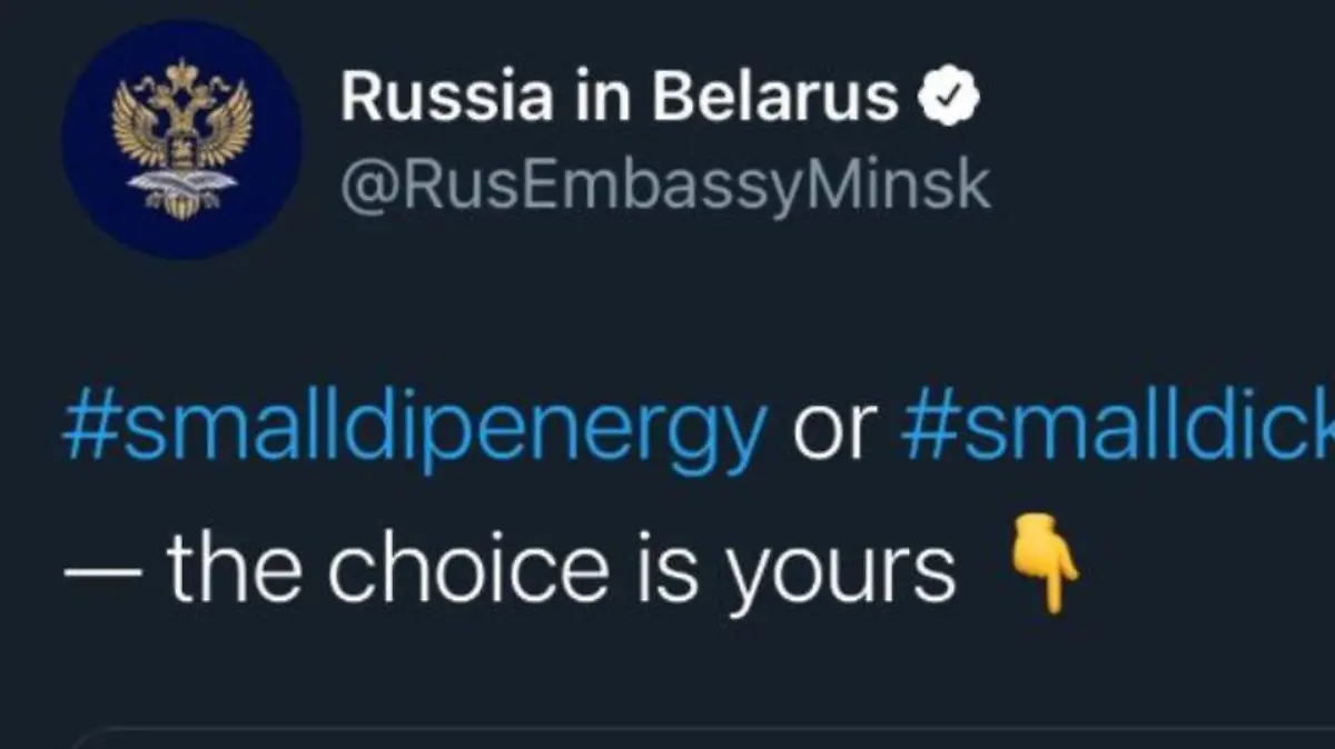 Ungewollter Twitter-Trend. Russische Botschaft blamiert sich mit #smalldickenergy.