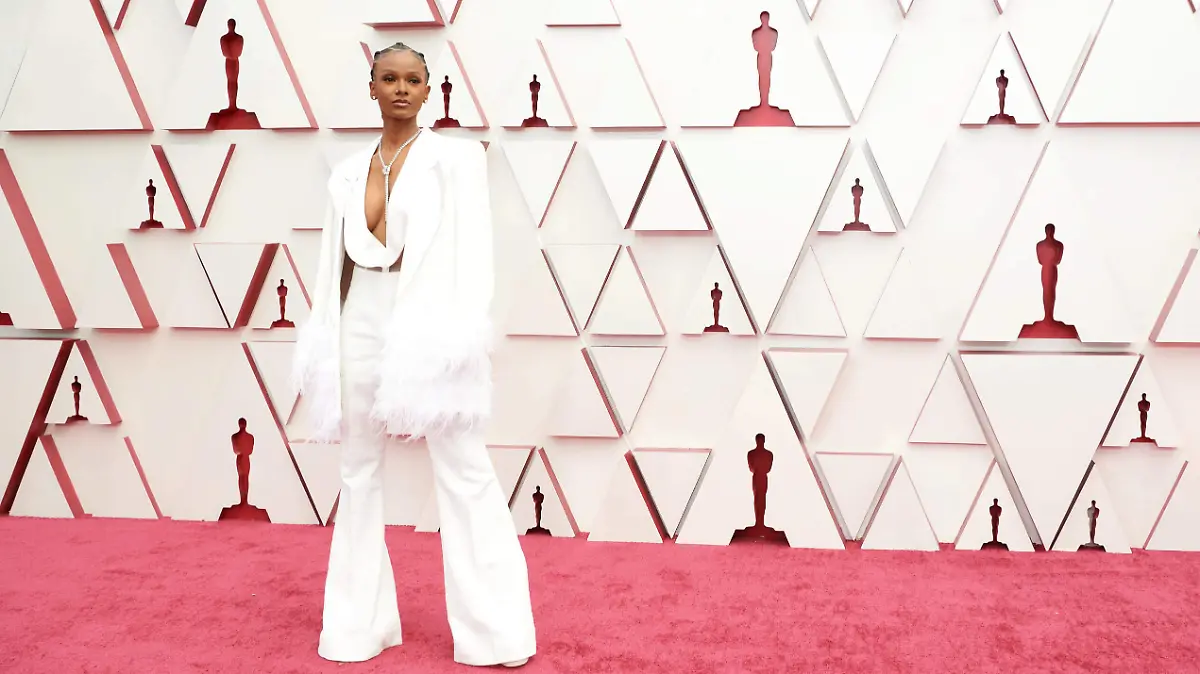 Oscar nominee Tiara Thomas arrives on the red carpet of The 93rd Oscars at Union Station in Los Angeles, CA on Sunday, April 25, 2021. Los Angeles CA USA PUBLICATIONxINxGERxSUIxAUTxONLY Copyright: xMattxPetitx 34135032THA 