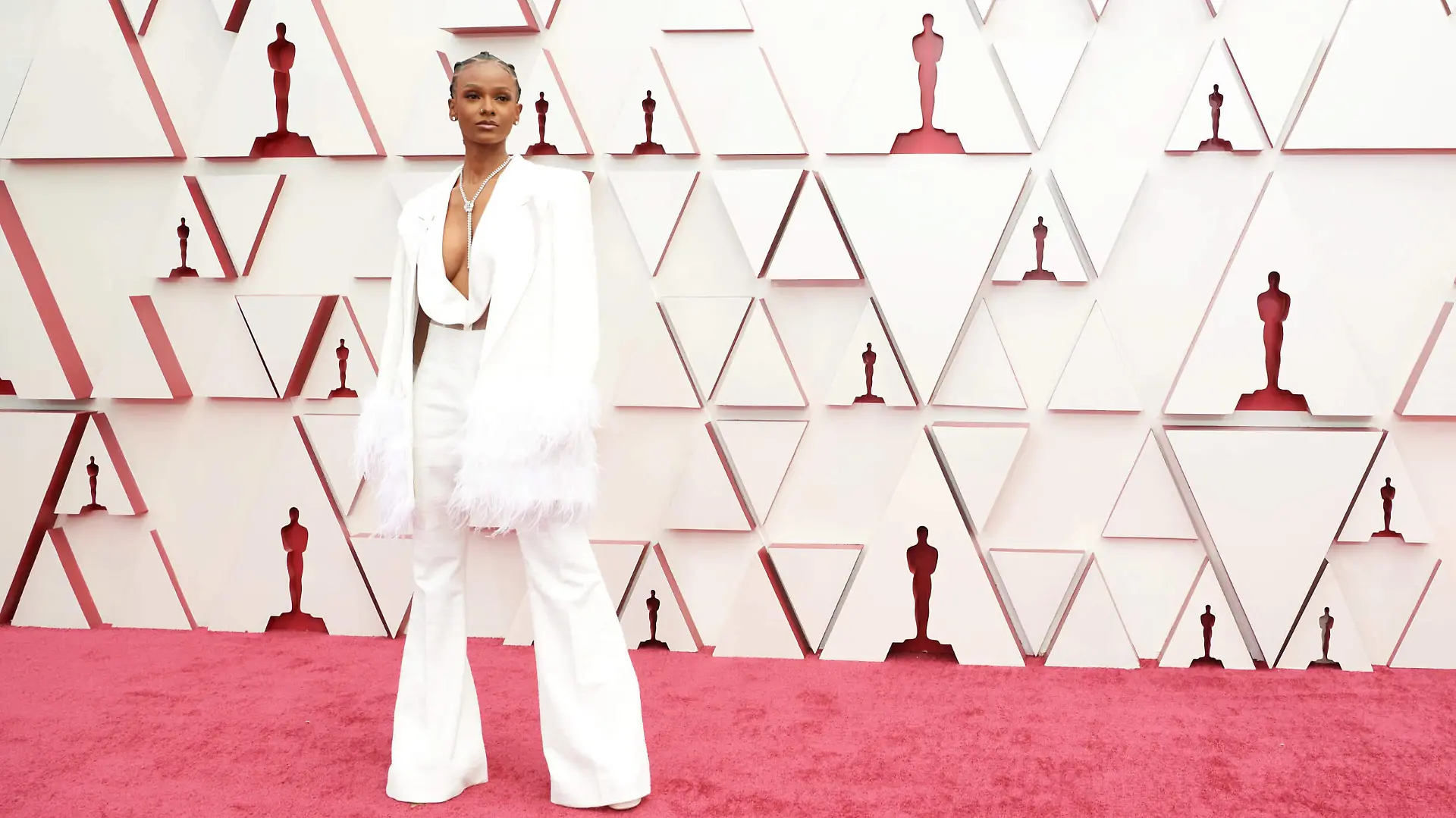 Oscar nominee Tiara Thomas arrives on the red carpet of The 93rd Oscars at Union Station in Los Angeles, CA on Sunday, April 25, 2021. Los Angeles CA USA PUBLICATIONxINxGERxSUIxAUTxONLY Copyright: xMattxPetitx 34135032THA