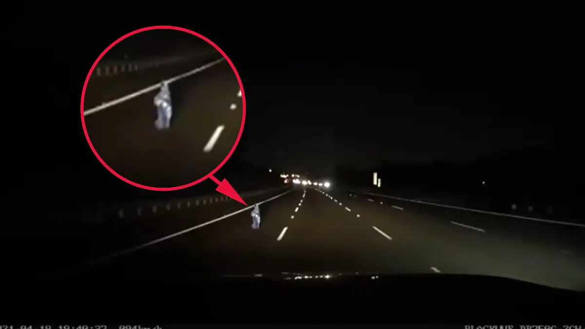 Mysteriöses Video aufgetaucht: Läuft hier ein Kind über den Highway?