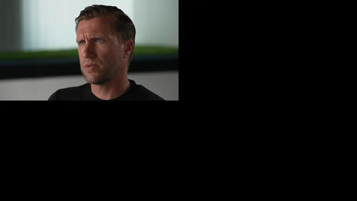 Markus Krösche vor dem Spiel gegen Tottenham Hotspur Europa League Viertelfinale