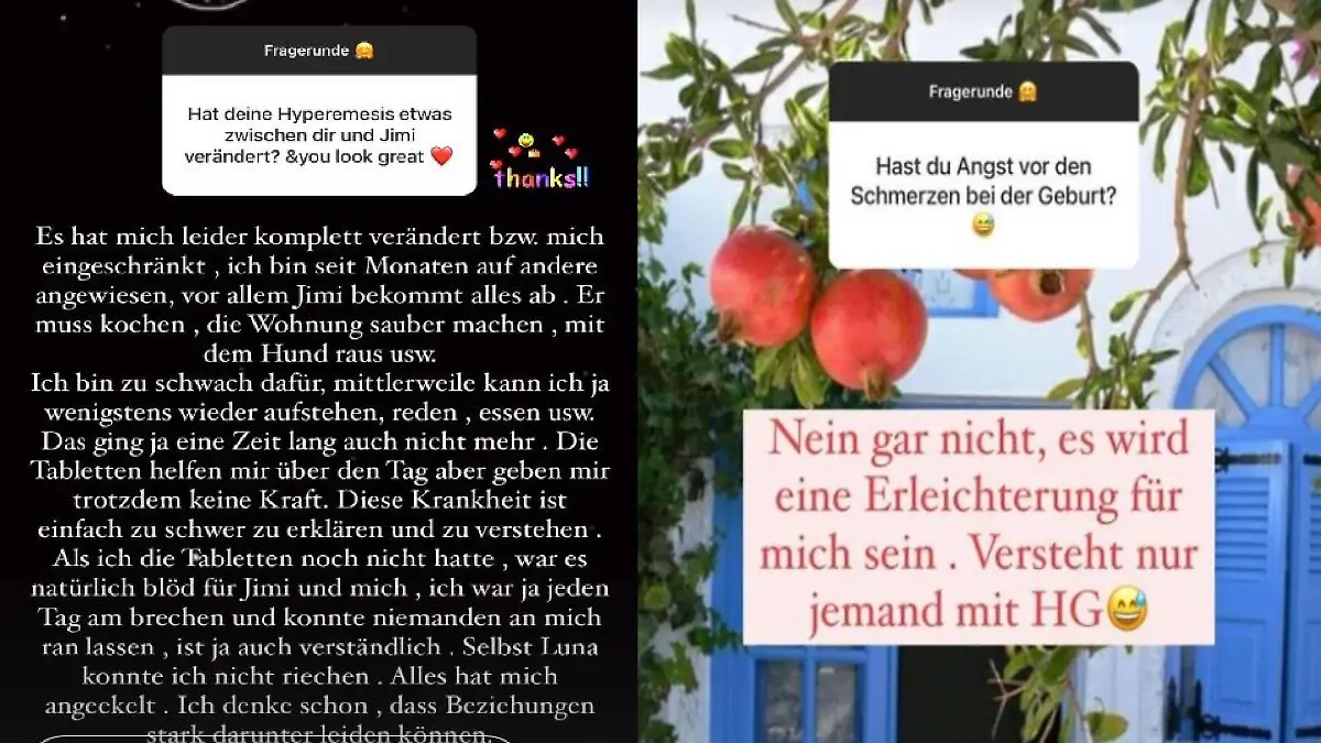 Yeliz Koc beantwortet Fragen zu ihrer Schwangerschaft und der extremen Übelkeit.
