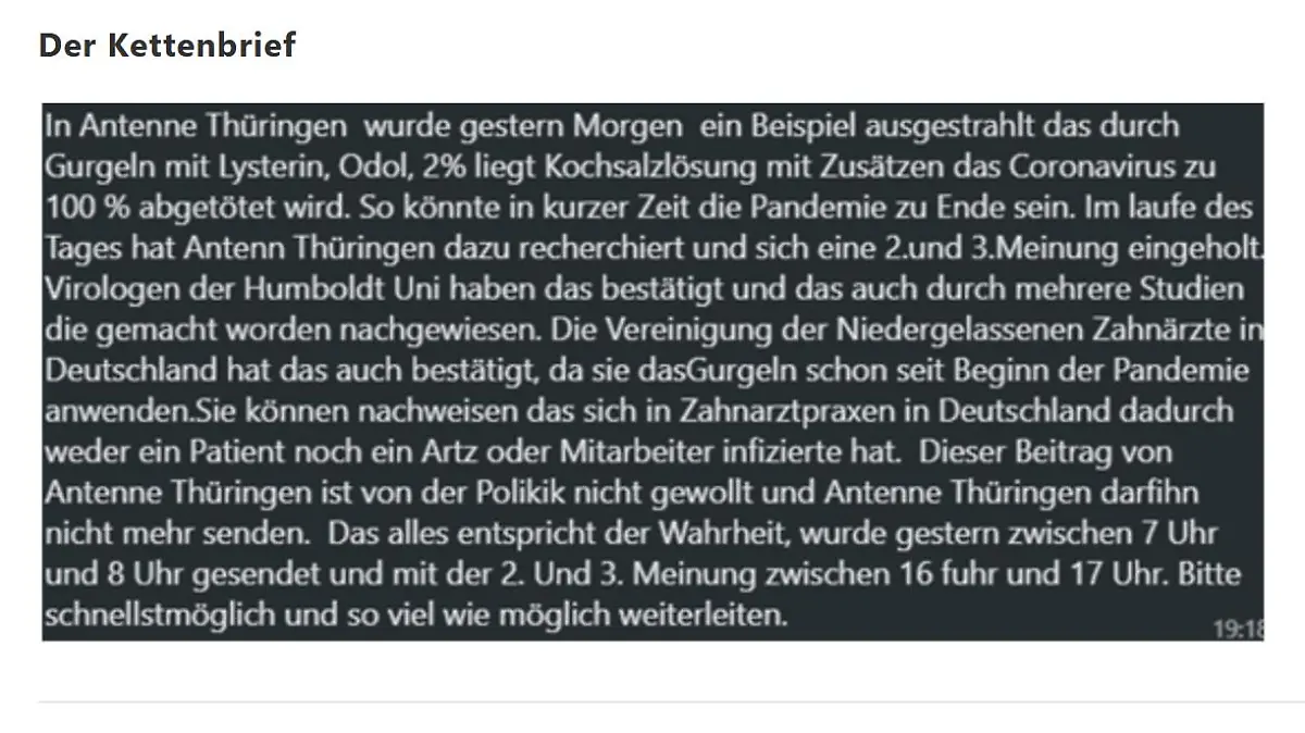 WhatsApp Kettennachricht