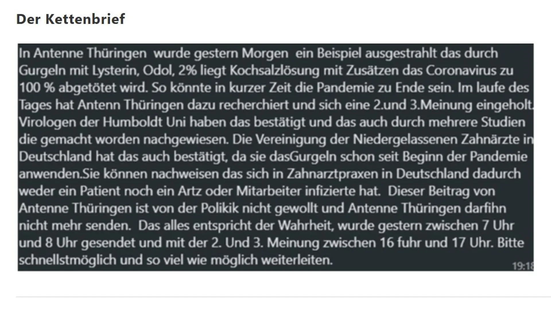 WhatsApp Kettennachricht