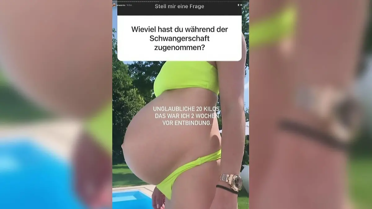 So sah Lena Gerckes Bauch zwei Wochen vor der Entbindung aus