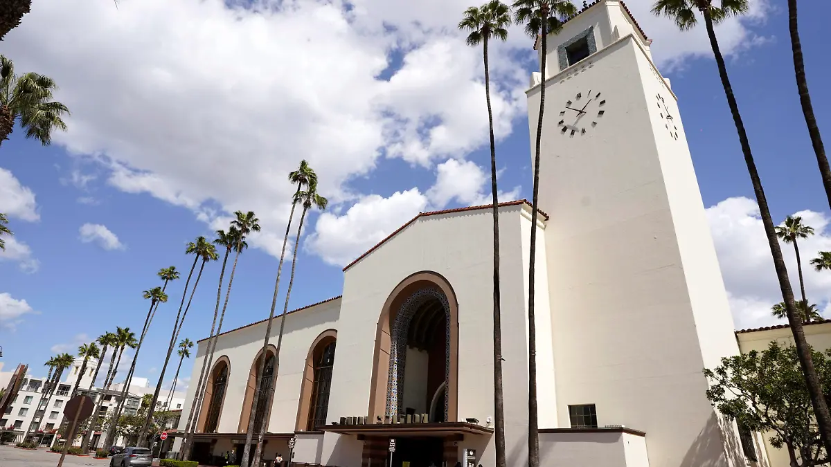 Union Station is pictured, Tuesday, March 23, 2021, in Los Angeles. When the Oscars broadcast begins April 25 on ABC, there won’t be an audience. The base of the show won’t be the Academy Awards’ usual home, but will be held at Union Station, the airy, Art Deco-Mission Revival railway hub in downtown Los Angeles. For the producers, the challenges of COVID are an opportunity to, finally, rethink the Oscars. (AP Photo/Chris Pizzello)