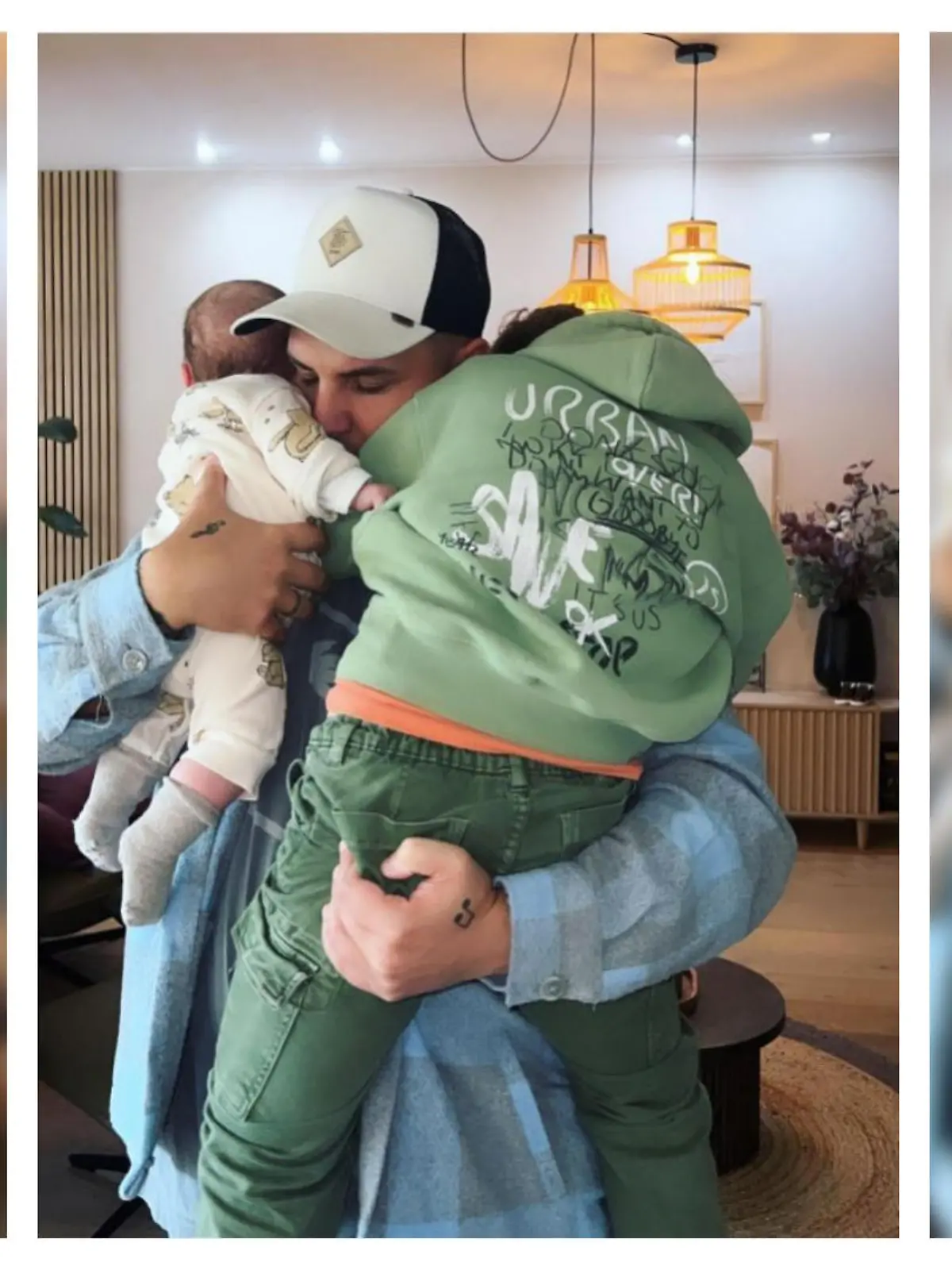 Pietro Lombardi in fester Umarmung mit seinen Kindern