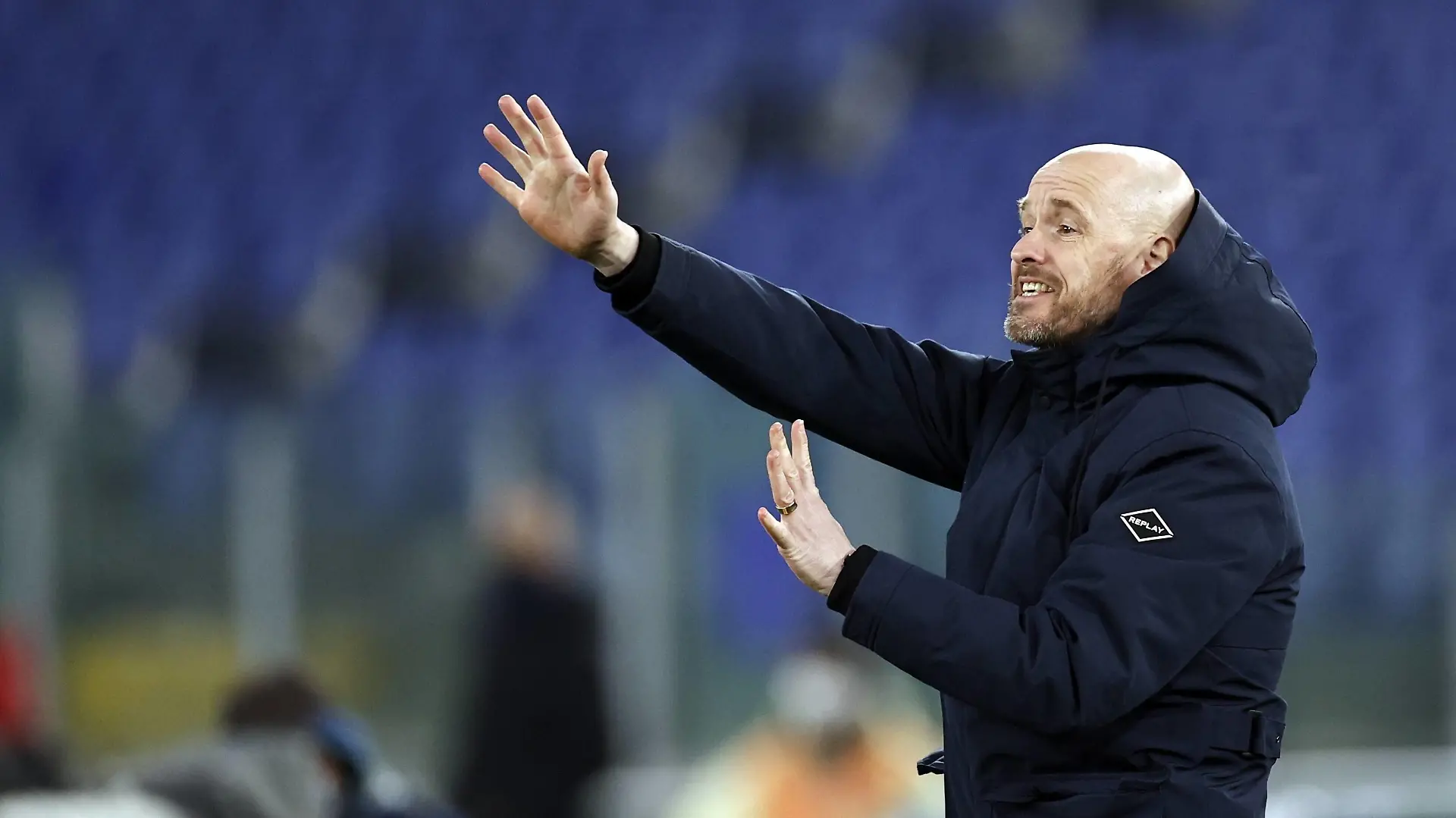 ROME - Ajax coach Erik ten Hag during the UEFA Europa League Quarter Final match between AS Roma and Ajax Amsterdam at Stadion Olimpico on April 15, 2021 in Rome, Italy. ANP MAURICE VAN STEEN UEFA Europa League 2020/2021 xVIxANPxSportx/xxANPxIVx *** ROME Ajax coach Erik ten Hag during the UEFA Europa League Quarter Final match between AS Roma and Ajax Amsterdam at Stadion Olimpico on April 15, 2021 in Rome, Italy ANP MAURICE VAN STEEN UEFA Europa League 2020 2021 xVIxANPxSportx xxANPxIVx 430201836