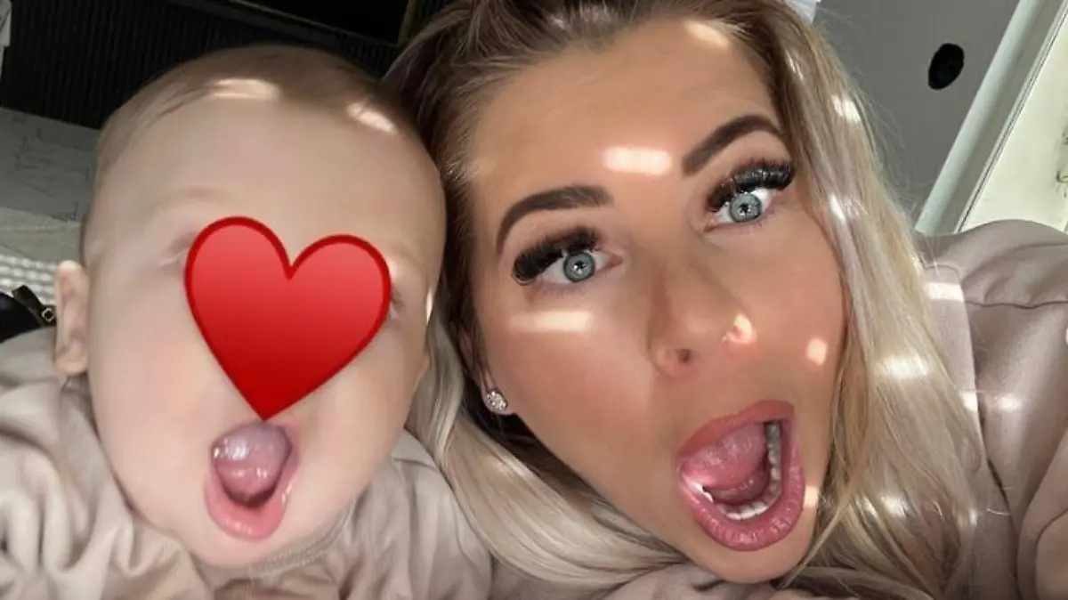 Jenny Frankhauser und Baby Damian