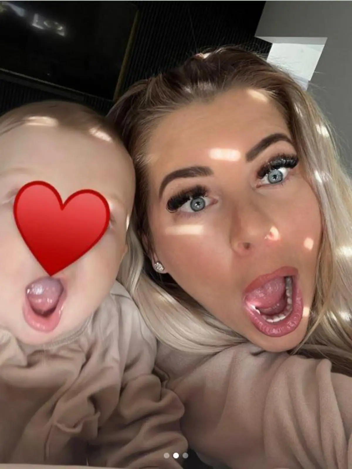 Jenny Frankhauser und Baby Damian