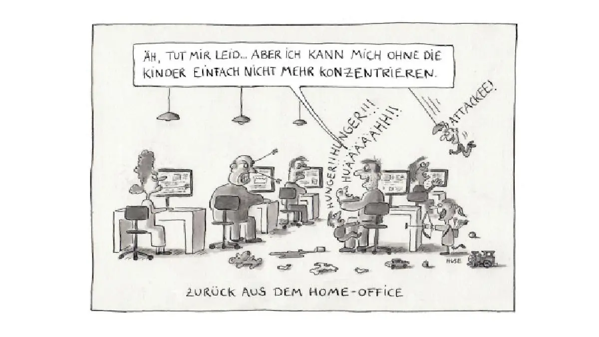 Ein Comic Huse aus dem Buch "Die große Freiheit - Cartoons für nach Corona".