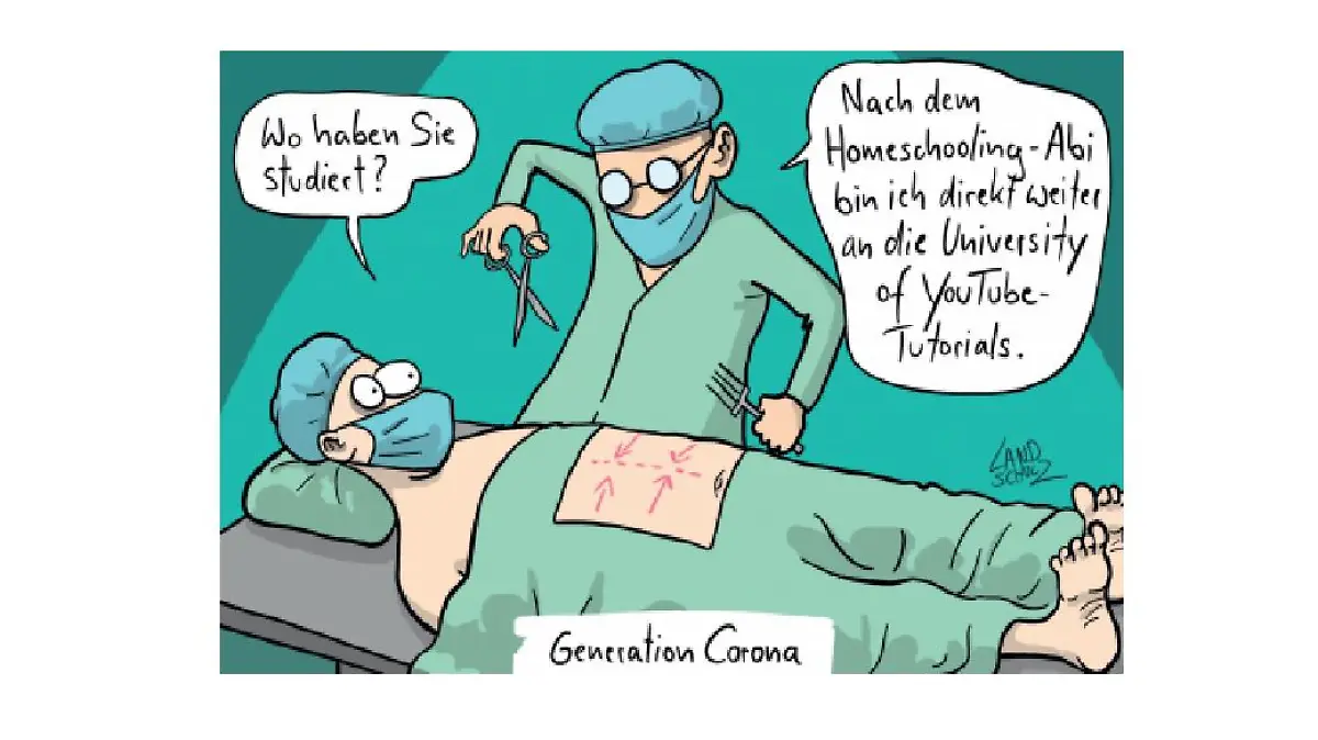 Ein Cartoon von Dorthe Landschulz aus dem Buch "Die große Freiheit - Cartoons für nach Corona".