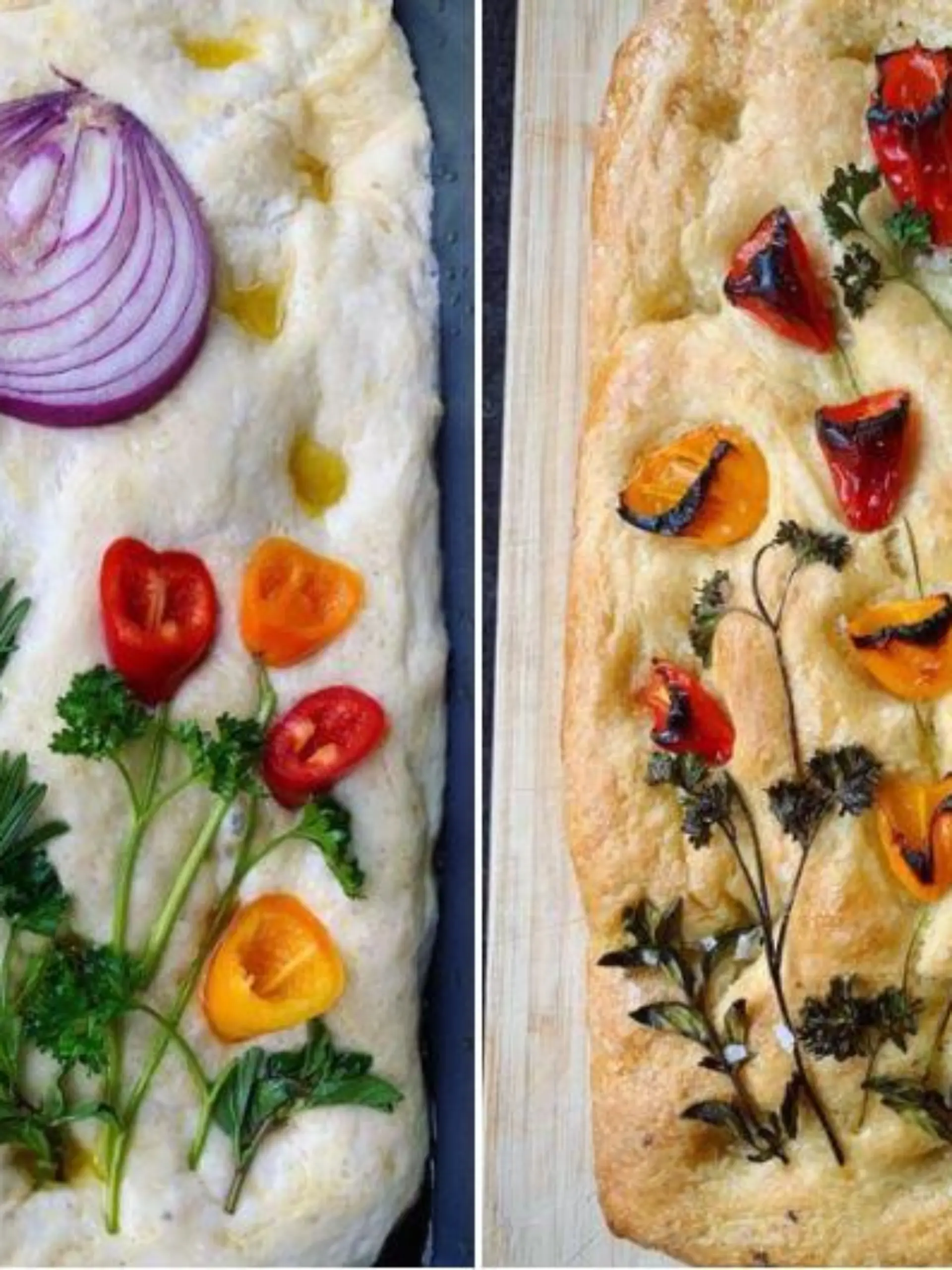 Ofenbrot mit Gemüse wird zur leckeren Blumenwiese.