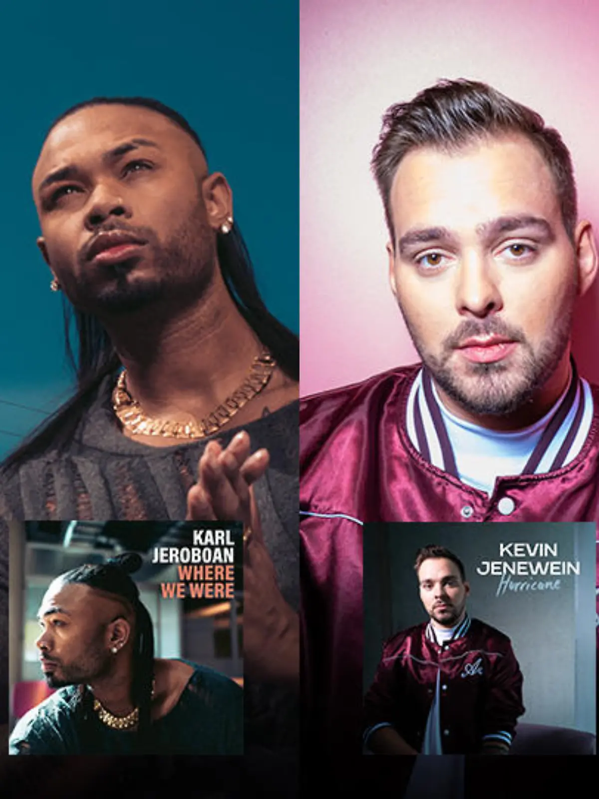 Jan Marten Block, Karl Jeroboan, Kevin Jenewein und Starian McCoy mit ihren Final-Songs für das große Finale von DSDS 2021.