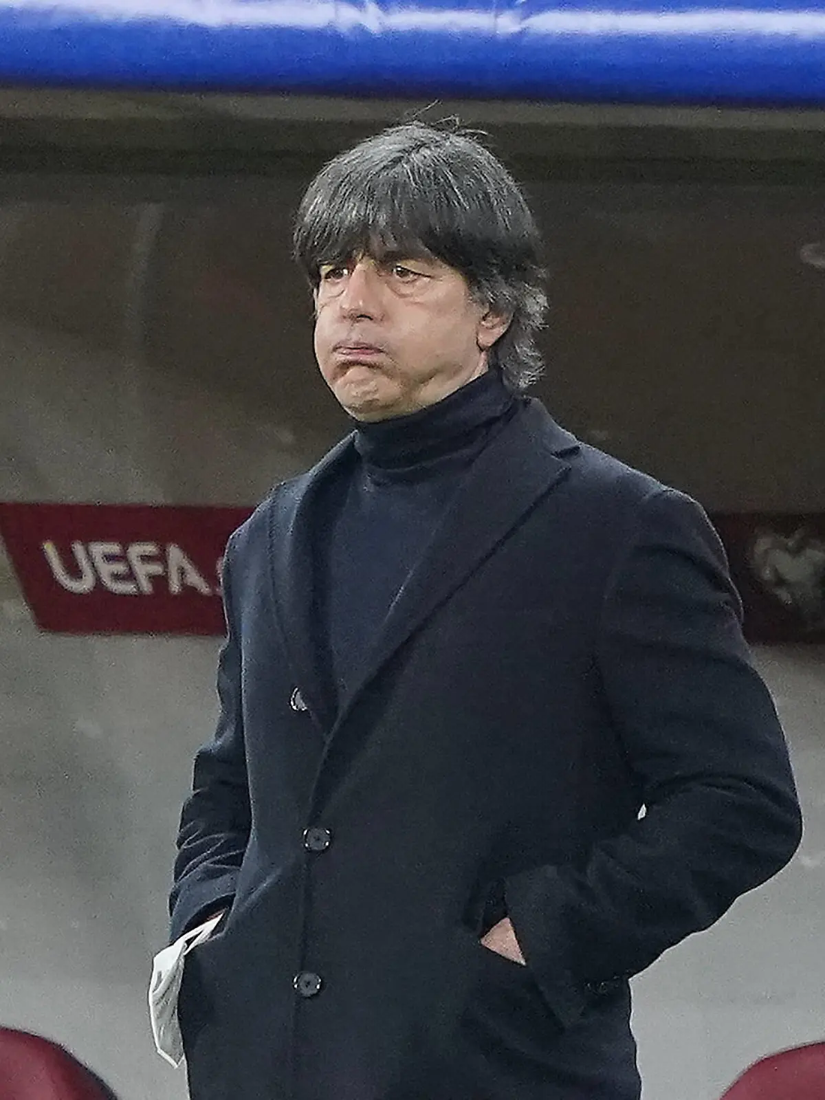  DFB headcoach Joachim Jogi LOEW, LÖW, in the match ROMANIA - GERMANY Rumänien - Deutschland Qualification for World Championships 2022, WM Quali, Season 2020/2021, March 28, 2021 in Bucharest, Bukarest, Romania.