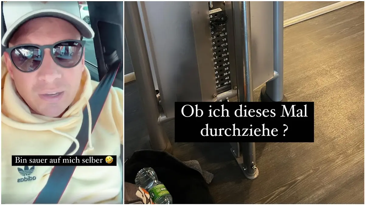 Gesagt, getan: Wenige Stunden nach seiner Ansage stemmt Pietro schon Gewichte.