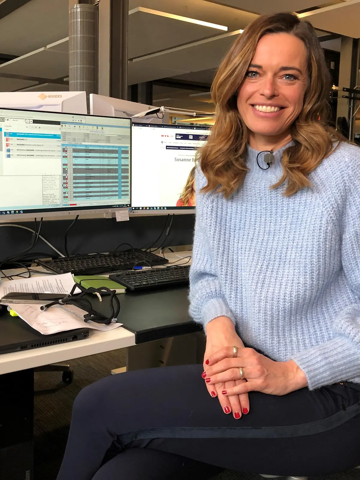 Susanne Böhm in der RTL Nord-Redaktion in Hamburg.