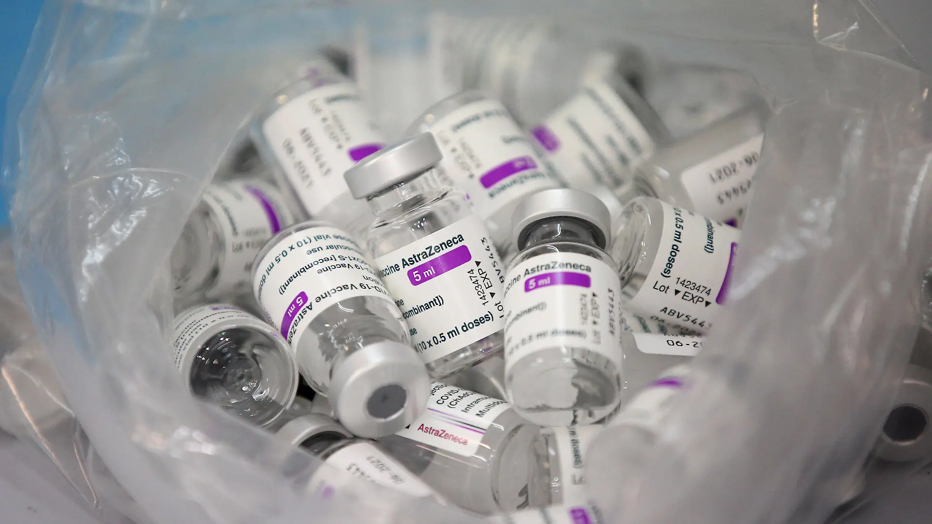 March 27, 2021, Lisbon, Portugal: AstraZeneca Covid-19 vaccine empty vials are seen at the Odivelas Multipurpose Pavilion in Lisbon, Portugal, on March 27, 2021. Portugal started massive inoculation against COVID-19 for all teaching and non-teaching staff on Saturday, with around 280,000 people scheduled to be immunized over the next weeks, while the government plans to slowly ease restrictions on coronavirus and reopen all teaching levels. Lisbon Portugal - ZUMAf123 20210327_zap_f123_008 Copyright: xPedroxFiuzax