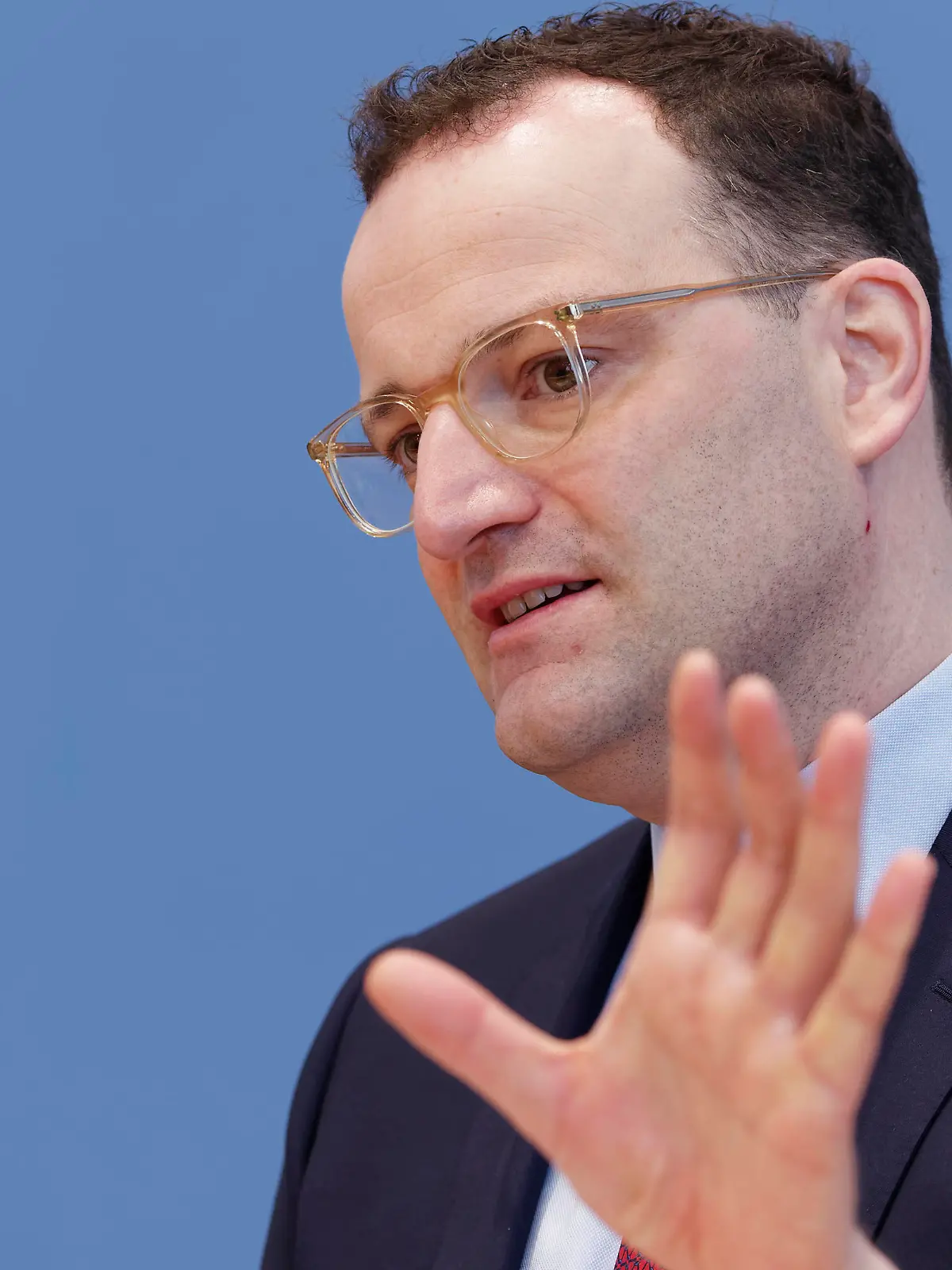 Jesn Spahn 2021-03-05, Deutschland, Berlin - Bundespressekonferenz zum Thema Impfen gegen Corona. Im Bild Jens Spahn CDU, Bundesgesundheitsminister. *** Jesn Spahn 2021 03 05, Germany, Berlin Federal press conference on the subject of vaccination against Corona In the picture Jens Spahn CDU , Federal Minister of Health 