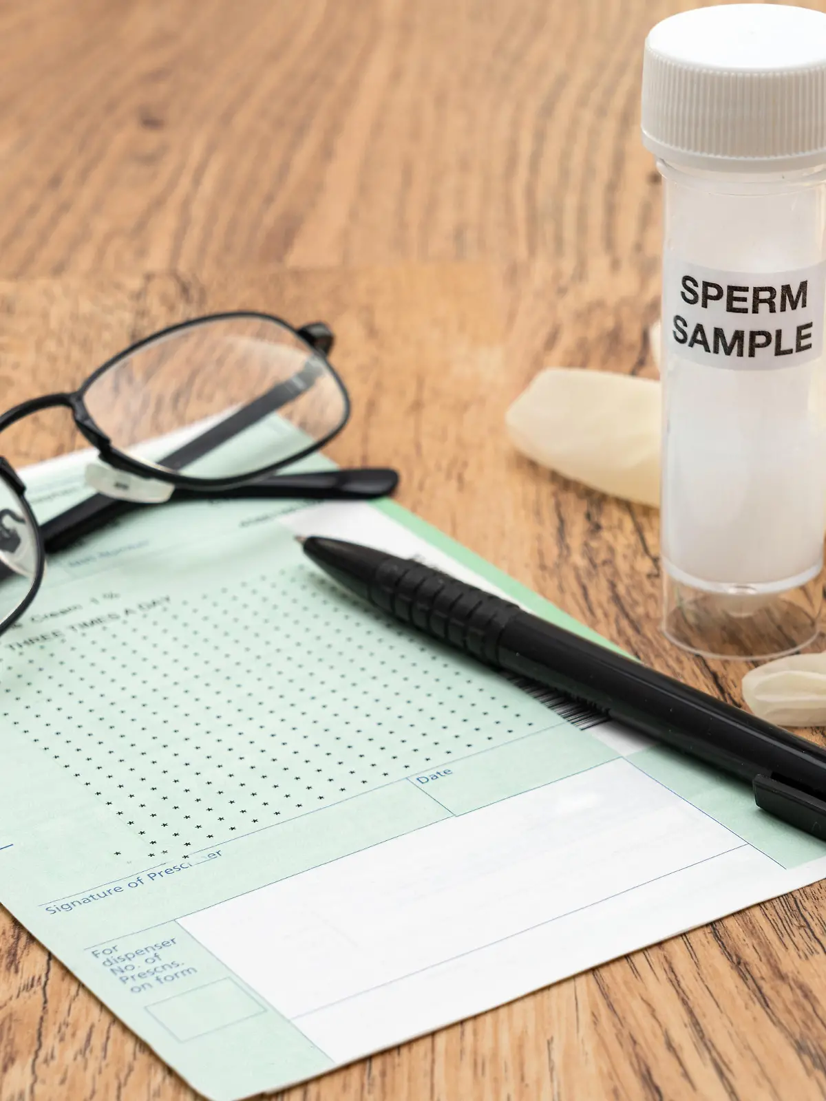 A sample of donor sperm and a doctors prescription