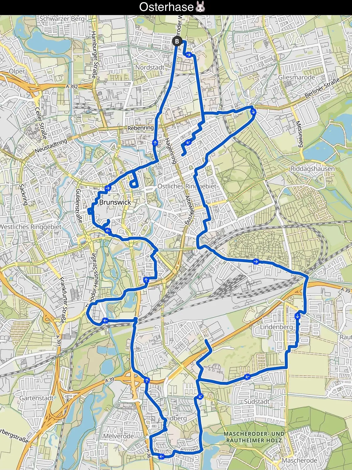Osterhase GPS-Drawing