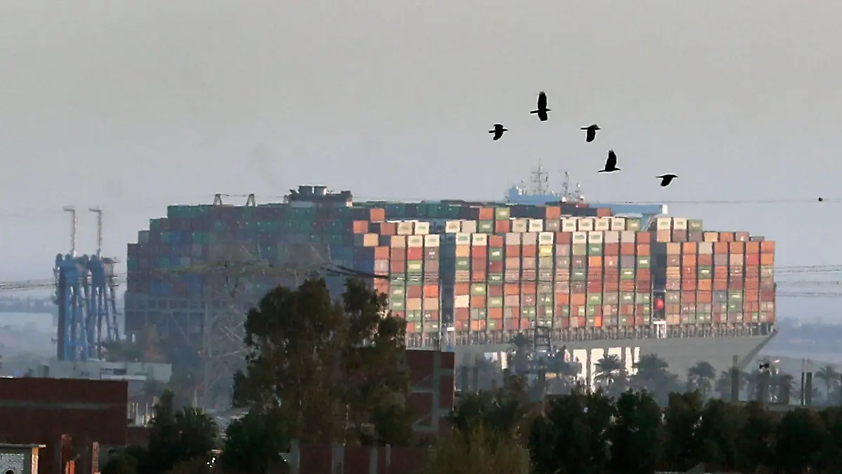 FILE PHOTO: Stranded container ship Ever Given, one of the world's largest container ships, is seen after it ran aground, in Suez Canal, Egypt March 26, 2021. REUTERS/Mohamed Abd El Ghany/File Photo