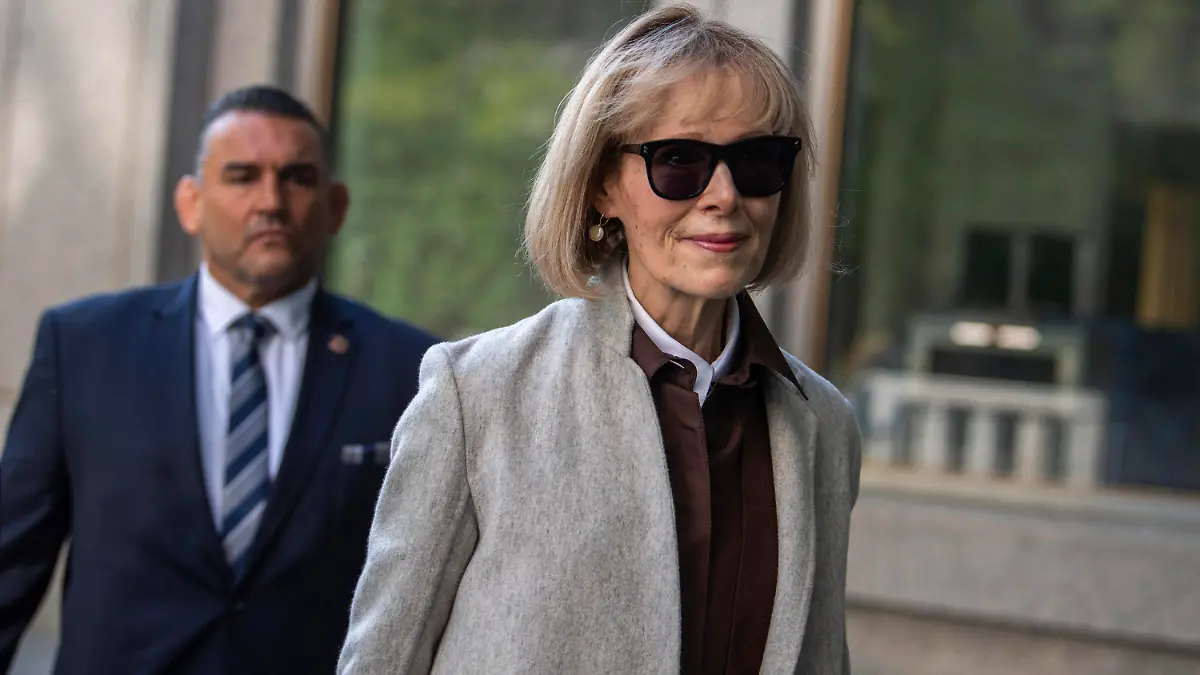 Former advice columnist E. Jean Caroll walks into Manhattan federal court on Tuesday, April 25, 2023, in New York. Jury selection is scheduled to begin in a trial over Carroll's claim that former President Donald Trump raped her nearly three decades ago in a department store dressing room. (AP Photo/Brittainy Newman)