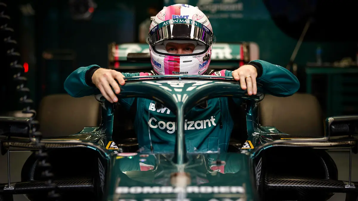 Sebastian Vettel, Aston Martin F1, during pre-season test days in Sakhir, Bahrain, March 11th 2021 EDITORIAL ONLY Aston Martin via Kolvenbach *** Sebastian Vettel, Aston Martin F1, during pre season test days in Sakhir, Bahrain, March 11th 2021 EDITORIAL ONLY Aston Martin via Kolvenbach 