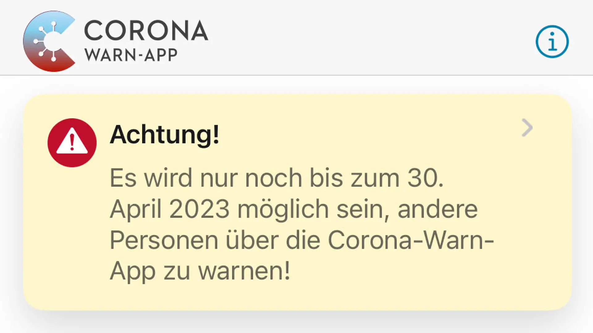 Die Corona-Warn-App warnt nur noch bis zum 30. April 2023.