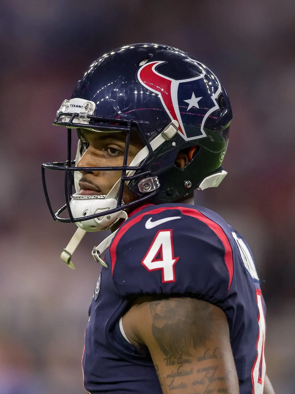 January 5, 2019 - Houston, Texas, US - Houston Texans quarterback Deshaun Watson (4) on the side lines during the 4th quarter of the wild card playoff game between Houston Texans and Indianapolis Colts at NRG Stadium in Houston, Texas. Colts beat the Texans 21-7 NFL American Football Herren USA 2019: Texans 21:7 Colts JAN 05 PUBLICATIONxINxGERxSUIxAUTxONLY - ZUMAl153 20190105_zap_l153_039 Copyright: xMariaxLysakerx  