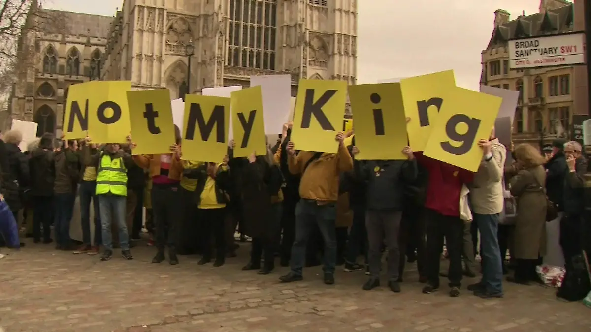 London: Protestaktion gegen die Krönung von König Charles III.