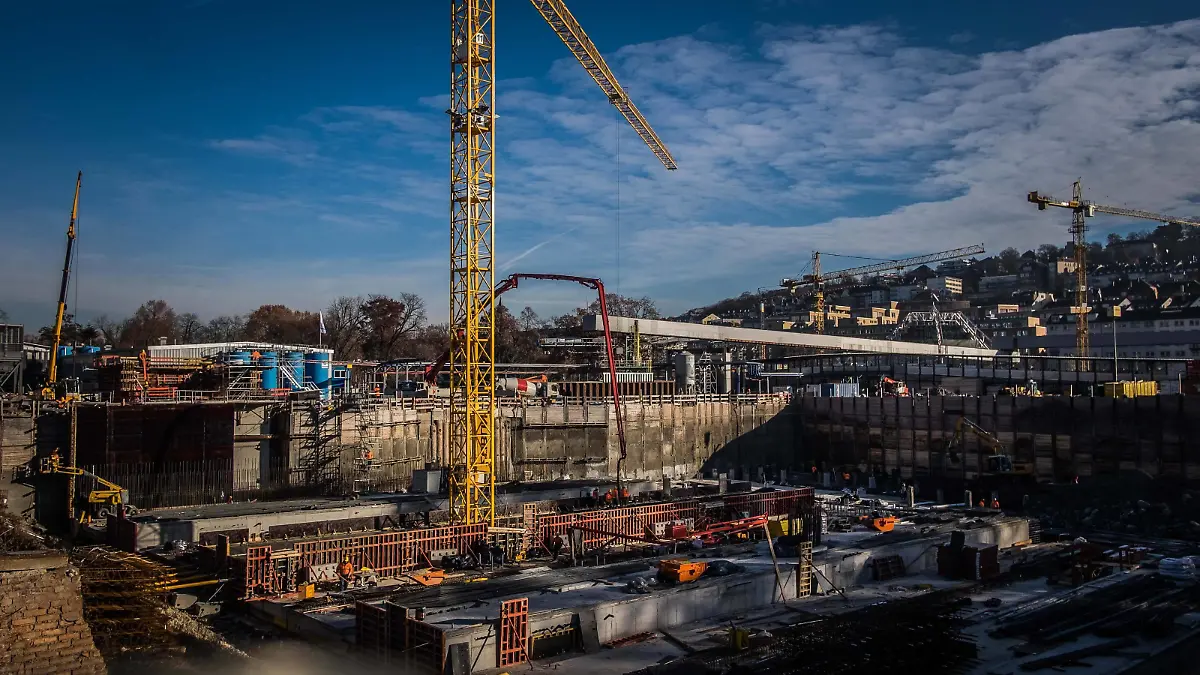 Stuttgart Hauptbahnhof, S21 PK Tunnelbau im Anhydrit und die dafuer erforderlichen Massnahmen. Baustelle Stuttgart Nord(Tunnel). Im Bild: Dr. Ing. Walther Wittke Tunnelbau im Anhydrit, PK